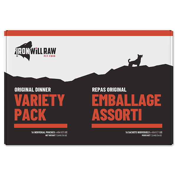 Iron Will Raw Dog Original Variety 16lb (1lb x 16 Packs)