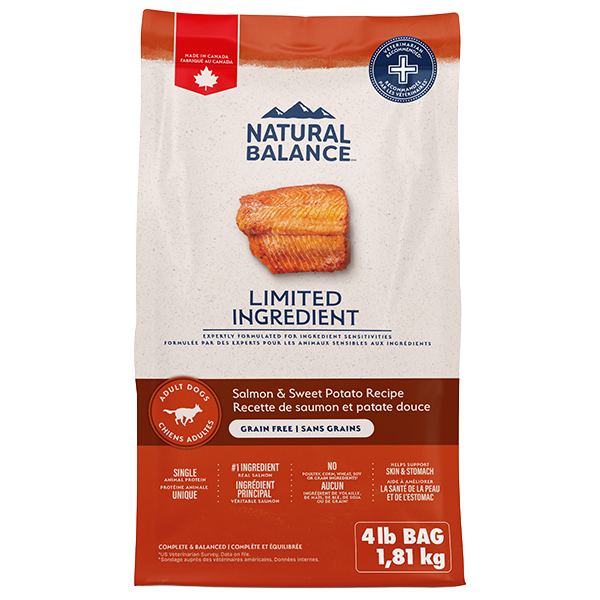 Natural Balance Limited Ingredient Salmon & Sweet Potato Grain-Free Dry Dog Food (CA), 4-lb