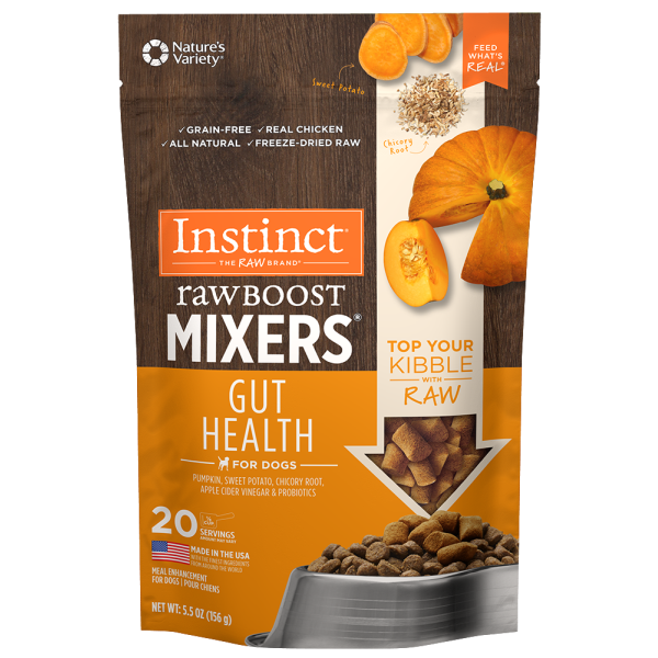 Instinct Raw Boost Mixers Gut Health Freeze-Dried Dog Food Topper, 5.5-oz
