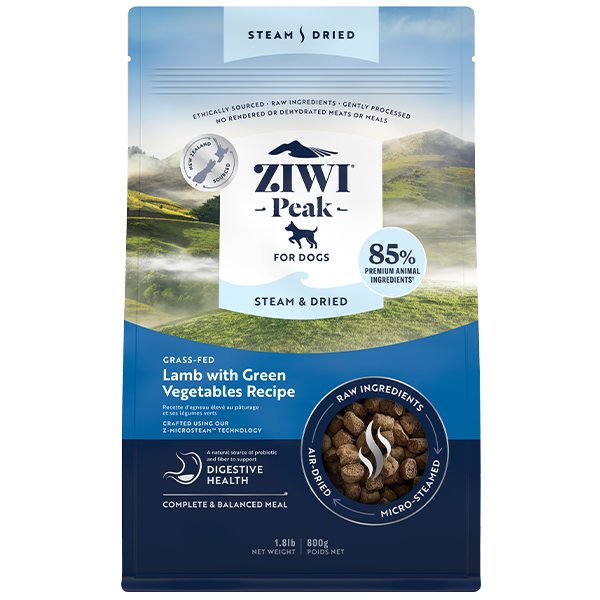 ZIWI Peak Steam & Dried Lamb with Green Vegetables Recipe Air-Dried Dog Food, 1.8-lb|800-gram