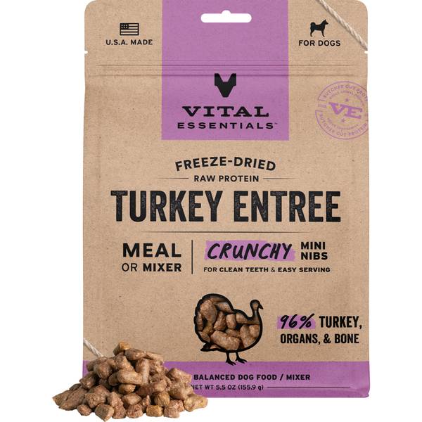 Vital Essentials Freeze-Dried Turkey Mini Nibs 5.5oz - Dog Food