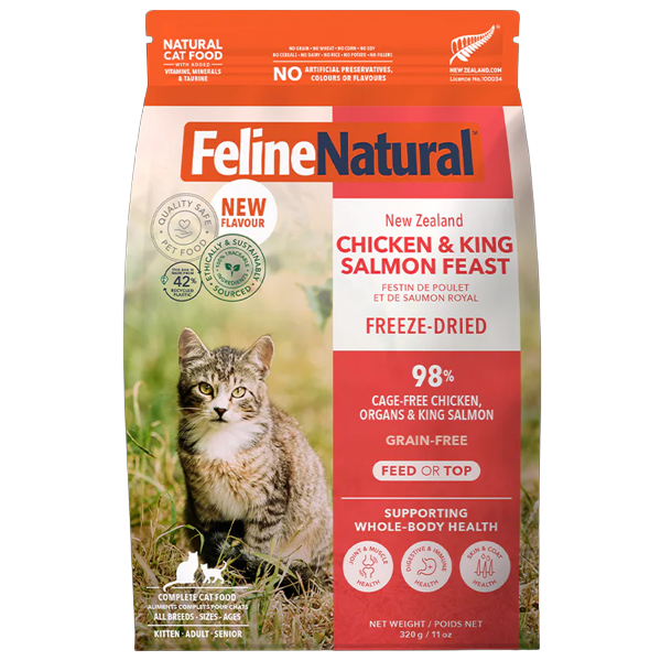 Feline Natural Freeze Dried Chicken and King Salmon Feast 11oz
